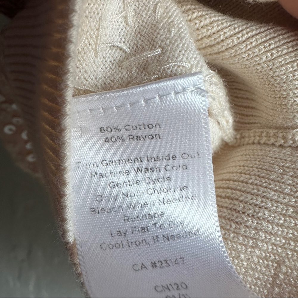 Talbots Sequin Cardigan Cream Coquette Balletcore Soft Girl Old Money Sz L - Picture 13 of 13
